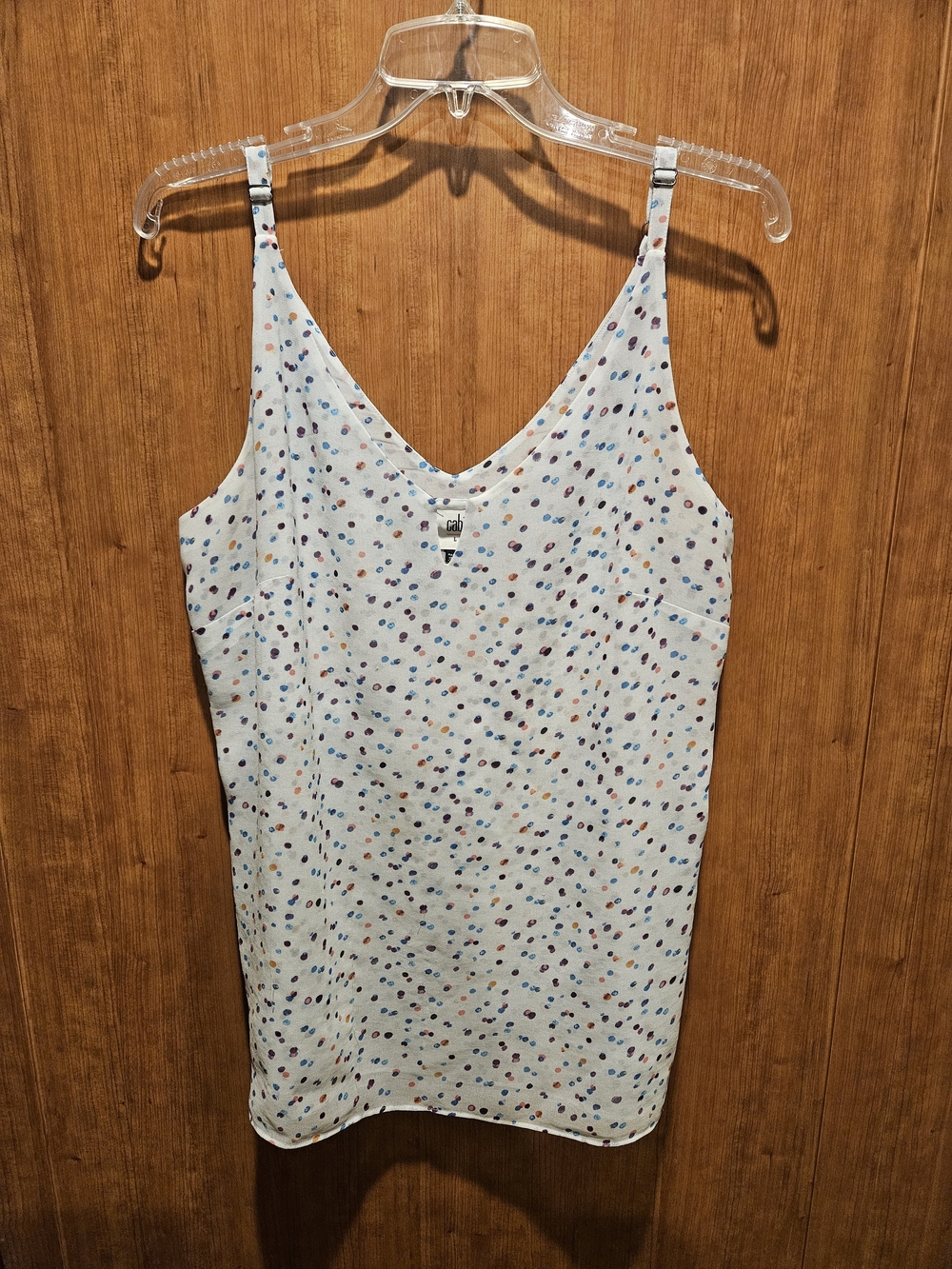 CAbi Light Blue Polka Dot Blouse